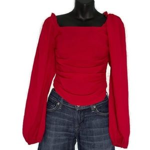 SHEIN Square Neck Sleeve Blouse XS